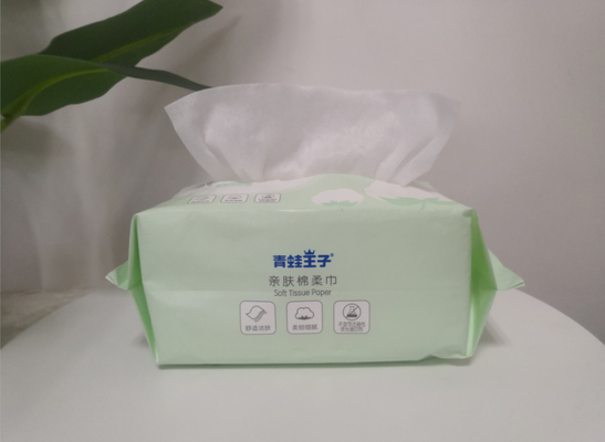 Les tissus 100% faciaux non-tissés de viscose jetable de coton des passages à sec d'un chiffon pour le nettoyage de beauté