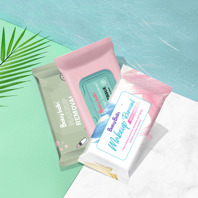 Le nettoyage de visage de solvant de maquillage essuie le tissu humide hypoallergénique jetable