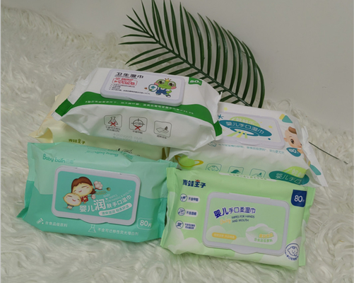 Chiffons humides jetables de coton mou doux d'Unscented pour non l'alcoolique nouveau-né sensible
