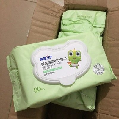 La coutume humide de chiffons de bébé organique de peau sensible de style de bande dessinée a emballé 1 à 100pc