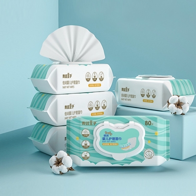 Chiffons organiques de l'eau de peau sensible humide jetable de chiffons de bébé pour le nettoyage