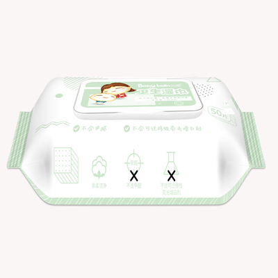 Tissu humide jetable écologique de chiffons pour la peau infantile de nettoyage de bébé