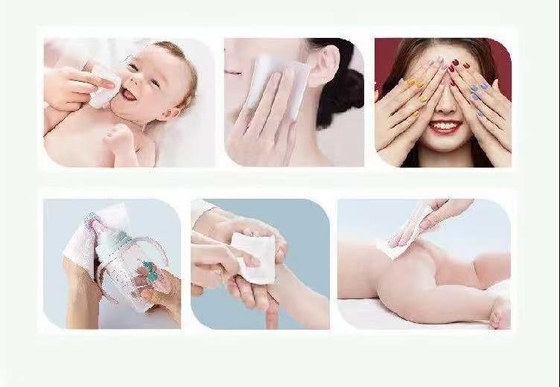 L'huile libre de chiffon de retrait d'OEM organique composent enlever les chiffons secs de tissu de coton de massage facial de marque de distributeur