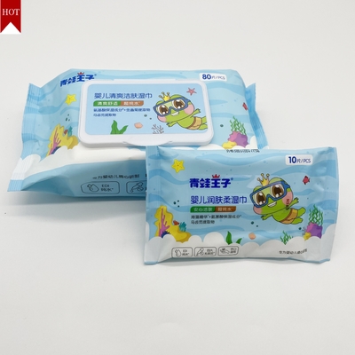 Aperçu gratuit non tissé d'OIN nettoyant le chiffon humide jetable Unscented pour le bébé