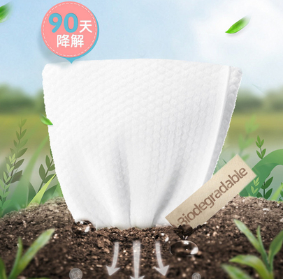Lingettes sèches jetables de tissu de tissu non tissé de coton doux facial fait sur commande