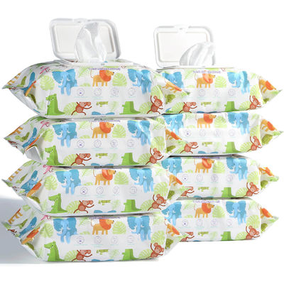 Tissu humide 80 lingettes non tissées douces pour bébé avec couvercle pour bébés