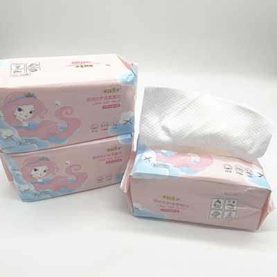 Passages à sec d'un chiffon 100% de visage de serviette de coton de cosmétique de maquillage jetable de serviette 80pcs
