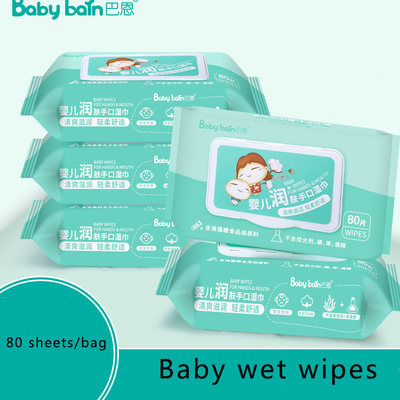 Lingettes humides naturelles de bébé de fibre de bambou de l'eau de 99% organiques pour la peau sensible