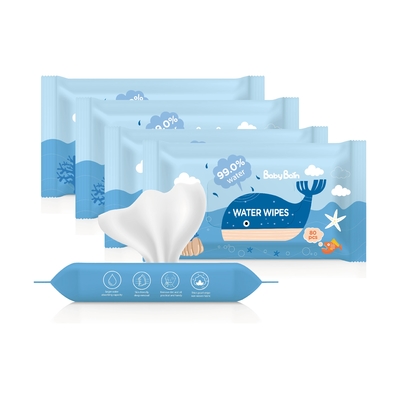 Textile tissé biodégradable Unscented de l'eau 80PCS de chiffons humides organiques purs de bébé non