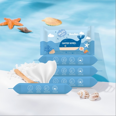 Textile tissé biodégradable Unscented de l'eau 80PCS de chiffons humides organiques purs de bébé non