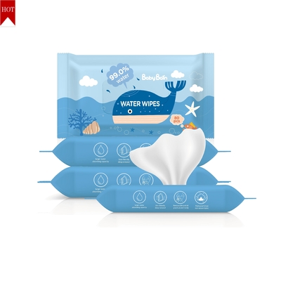Textile tissé biodégradable Unscented de l'eau 80PCS de chiffons humides organiques purs de bébé non