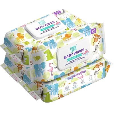 Nettoyage jetable matériel de Spunlace de chiffons humides organiques de bébé de la Chine