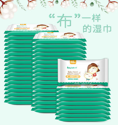 Poussée jetable adaptée aux besoins du client de petites serviettes humides de sac de marque de distributeur nettoyant les chiffons humides de bébé magique