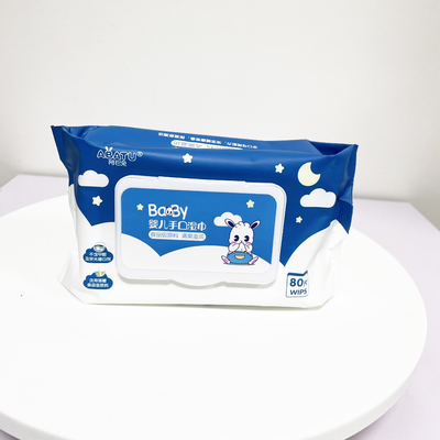 Chiffons humides écologiques d'Unscented nettoyant le tissu humide 80CT Flip Lid For Babies