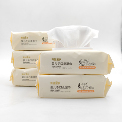 Le bébé humide biodégradable écologique de soin de peau sensible essuie la fibre en bambou basée sur usine