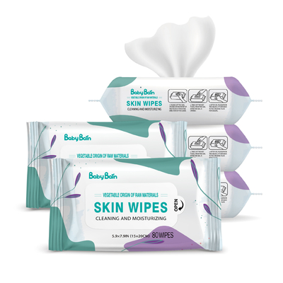 Odm Spunlace d'OEM 99,9 chiffons humides de bébé pur de l'eau biodégradables