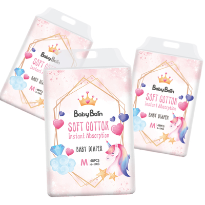 Couche-culotte jetable de bébé de brave homme superbe avec l'indicateur d'humidité de colle