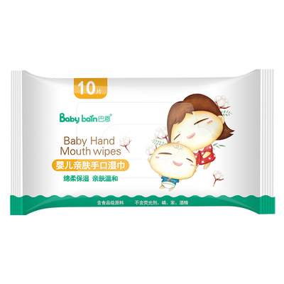 Nettoyage de bouche humide de main de bébé de chiffons de marque de distributeur de l'eau sensible jetable d'OEM