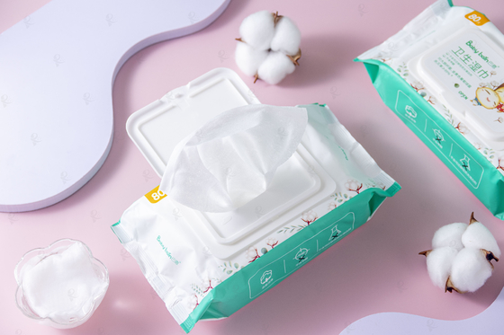 Le bébé jetable heureux et gentil d'Unscented essuie pour les chiffons humides d'usine de la Chine de visage de mains