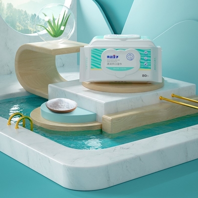 L'eau de haute qualité en gros d'Unscented de 80 PCs essuie les chiffons humides de bébé pour sensible