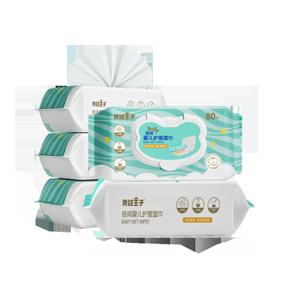 L'eau de haute qualité en gros d'Unscented de 80 PCs essuie les chiffons humides de bébé pour sensible