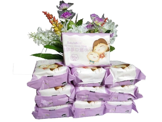 L'eau de haute qualité en gros d'Unscented de 80 PCs essuie les chiffons humides de bébé pour sensible