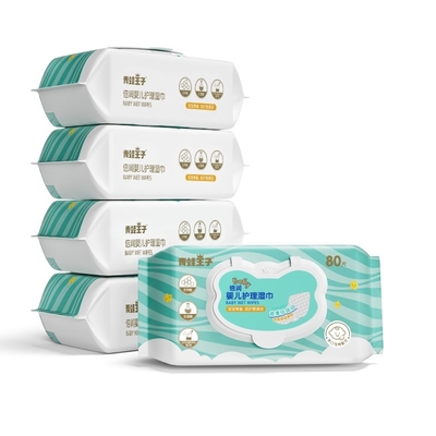 Les chiffons humides Unscented du bébé à base d'eau du bébé 99,9% biodégradables de chiffon sensible