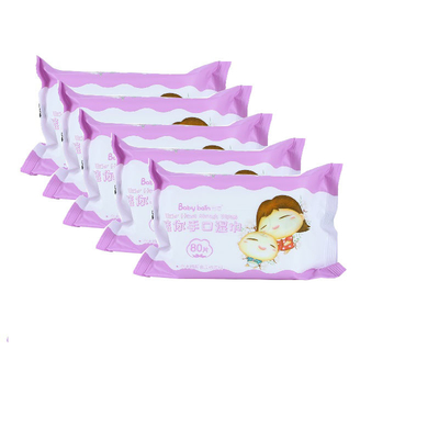 Chiffons humides de l'eau jetable petit paquet 80pcs pur de emballage de Spunlace