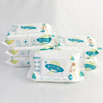 Nettoyage de bouche jetable adapté aux besoins du client de main de serviettes humides de bébé de marque de distributeur