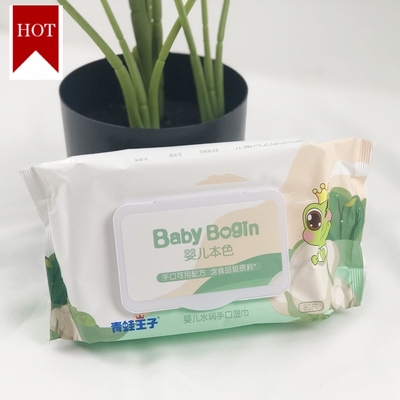 Chiffons jetables biodégradables organiques 80PCS de l'eau pure d'OEM pour des soins de la peau de bébé
