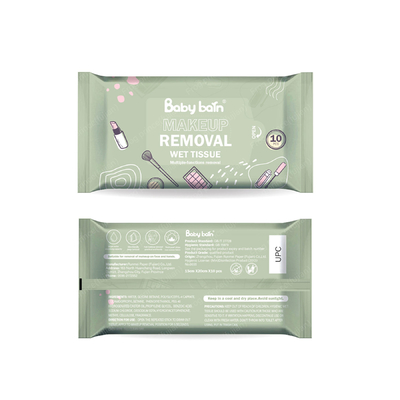Le solvant humide de maquillage de massage facial individuel de paquet essuie l'OEM de marque de distributeur