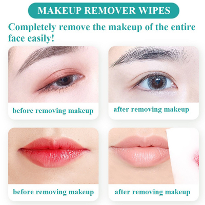 Le solvant humide de maquillage de massage facial individuel de paquet essuie l'OEM de marque de distributeur