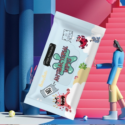 De 99% de bébé organique de l'eau de chiffons de marque de distributeur textile tissé humide non