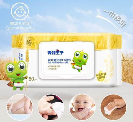 Les chiffons humides de nouveau bébé organique naturel de conception adoucissent des chiffons de l'eau de coton pour le bébé