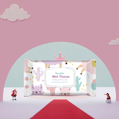 Chiffons de nettoyage de marque de distributeur de soins de la peau d'alcool de solvant libre fait sur commande féminin de maquillage pour le visage