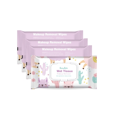 Chiffons de nettoyage de marque de distributeur de soins de la peau d'alcool de solvant libre fait sur commande féminin de maquillage pour le visage