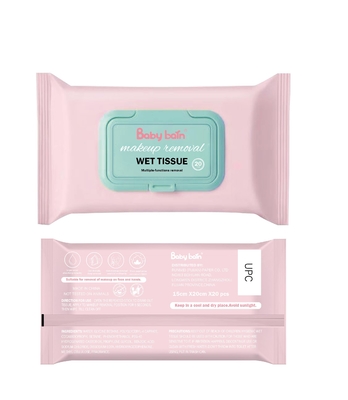 Plus nouveau style féminin en gros composer pour essuyer les chiffons humides de solvant doux organique de maquillage nettoyant des chiffons de visage pour la femme