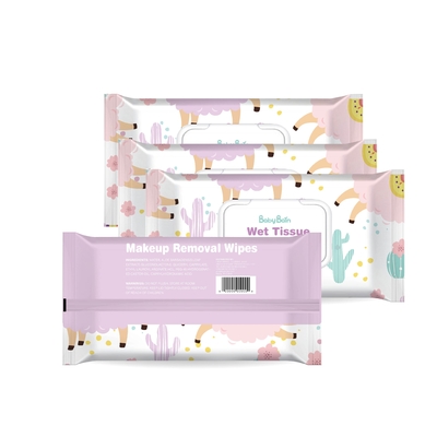 Plus nouveau style féminin en gros composer pour essuyer les chiffons humides de solvant doux organique de maquillage nettoyant des chiffons de visage pour la femme