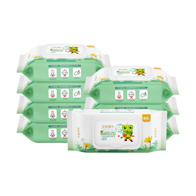 L'eau de nettoyage biodégradable de bébé de 80 PCs essuie les chiffons humides jetables