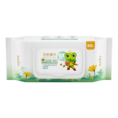 L'eau de nettoyage biodégradable de bébé de 80 PCs essuie les chiffons humides jetables