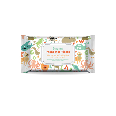 80pc par chiffons humides de bébé non-tissé fait sur commande de tissu naturel de sac biodégradables ultra doucement