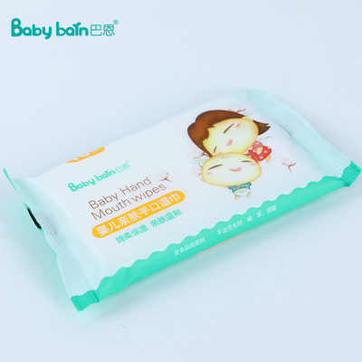 80pc par chiffons humides de bébé non-tissé fait sur commande de tissu naturel de sac biodégradables ultra doucement