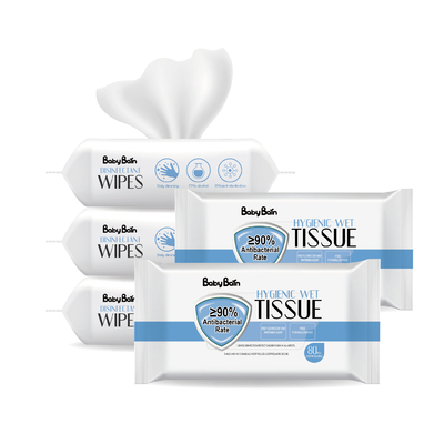 Chiffons humides de bébé antibactérien de peau sensible aucun parfum 150mm x 200mm
