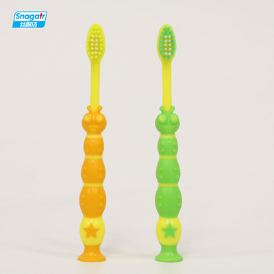 Enfants 3-6 ans d'hygiène buccale de brosse à dents de couleur en caoutchouc douce de poignée