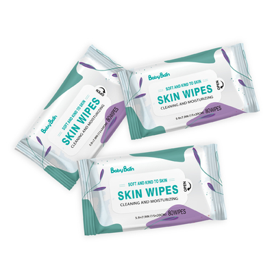 Nettoyage humide de coton de chiffons d'enfants de solvant adulte sans alcool de maquillage