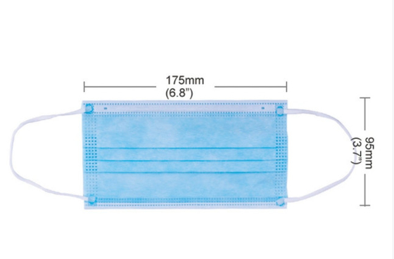 Masque protecteur jetable d'Earloop de catégorie pharmaceutique Earloop élastique 17.5x9.5cm