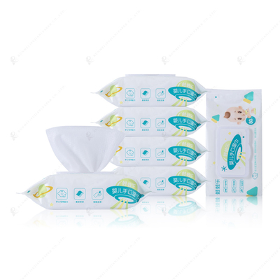 Main collée thermique de tissu et dire les chiffons du bout des lèvres humides jetables 50gsm sans alcool