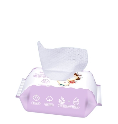 Chiffons humides jetables organiques naturels faits sur commande Spunlace du logo 40gsm non tissé