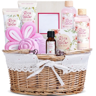 ensemble de cadeau de sels de Bath 8pcs avec du sel d'Epsom de scoop d'Argan Oil Bath Bombs Wooden