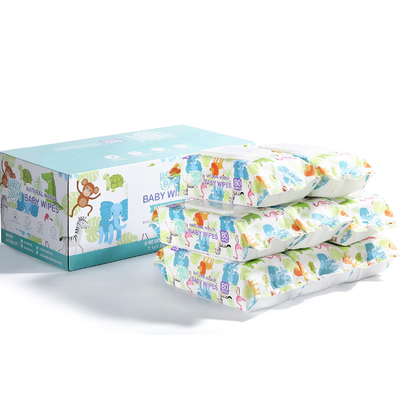 Chiffons humides jetables individuellement de empaquetage d'illustration de conception d'OEM pour le nettoyage